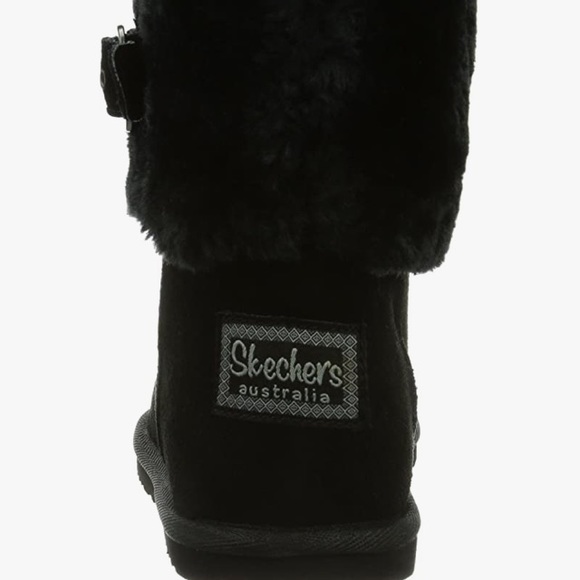 Skechers Star Shooter Skyward Suede & Fur-lined Black Boots NWT - Picture 8 of 12